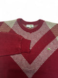 90s Lacoste Strickpullover Wolle Made In France Rot M-L