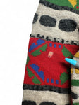 90s Carlo Colucci Strickpullover Abstract Pattern Mit Schurwolle Made In Germany Grau Bunt M-L