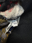 90s Carlo Colucci Strickpullover Abstract Pattern Mit Schurwolle Made In Germany Grau Bunt M-L