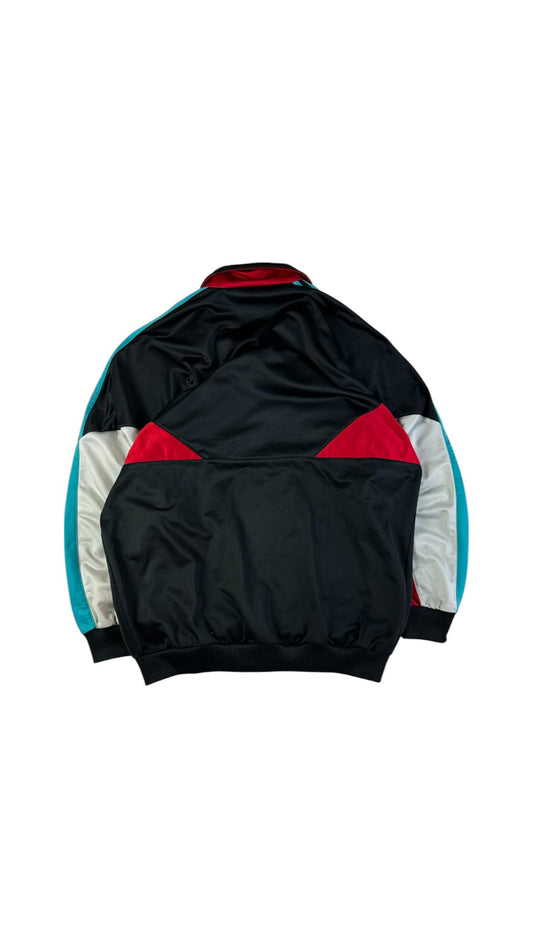 Vintage Adidas Sportjacke 90s Spellout Schwarz Rot D6 M-L