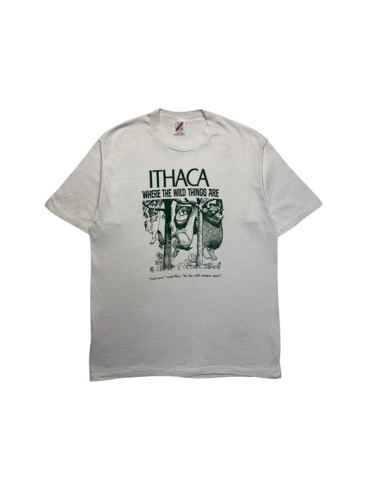 90s Jerzees Shirt "Where The Wild Things Are" Single Stitch Made In USA Weiß
