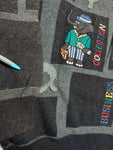 90s Carlo Colucci Strickpullover "Summer Business Collection" Dollar Monogramm Made In Germany Grau M-L