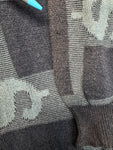 90s Carlo Colucci Strickpullover "Summer Business Collection" Dollar Monogramm Made In Germany Grau M-L