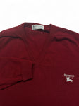 90s Burberrys Strickpullover Lammwolle Made In Scotland Rot M-L