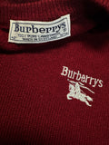 90s Burberrys Strickpullover Lammwolle Made In Scotland Rot M-L