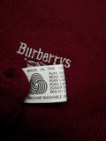 90s Burberrys Strickpullover Lammwolle Made In Scotland Rot M-L