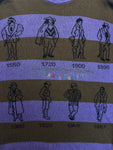 80s Carlo Colucci Strickpullover "Since centuries the best"-Fashion Timeline Made In West Germany Gestreift Braun Lila L-XL