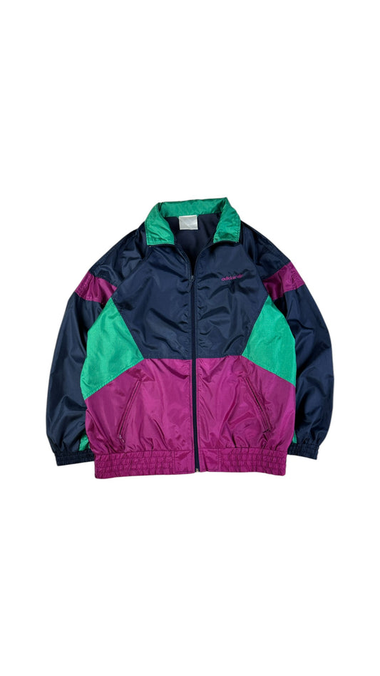 Vintage Adidas Sportjacke 90s Nylon Navy Grün D7 L-XL