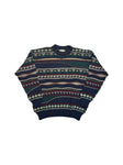 90s Toorallie Strickpullover 3D Wave Knit Merino Made In Australia Erdtöne XL
