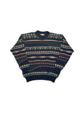 90s Toorallie Strickpullover 3D Wave Knit Merino Made In Australia Erdtöne XL