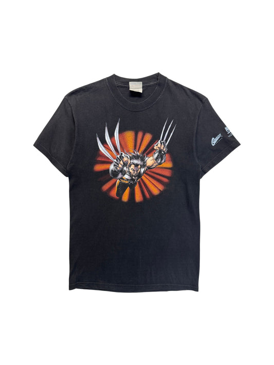 2001 Marvel Comics Shirt Wolverine X-Men Graphitti Designs Schwarz