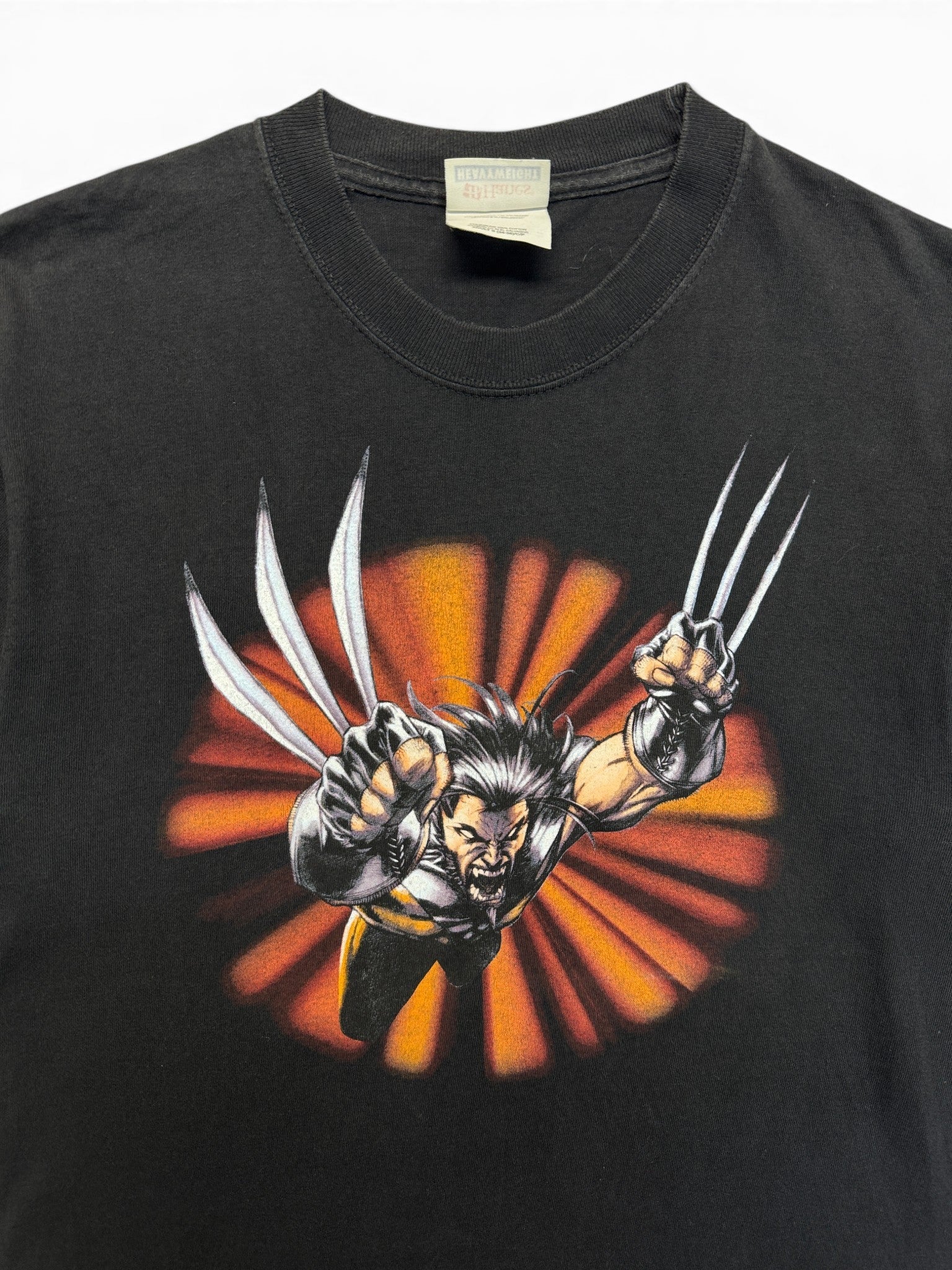 2001 Marvel Comics Shirt Wolverine X-Men Graphitti Designs Schwarz