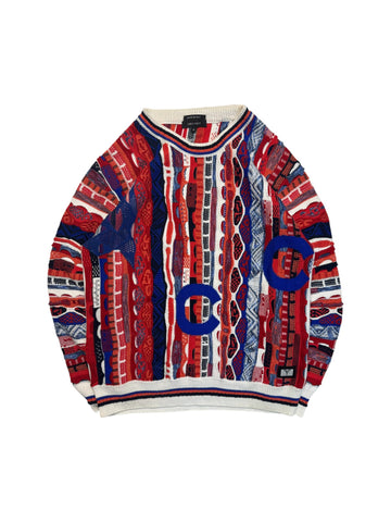 Carlo Colucci Strickpullover 3D Wave Knit Made In Italy Bunt L