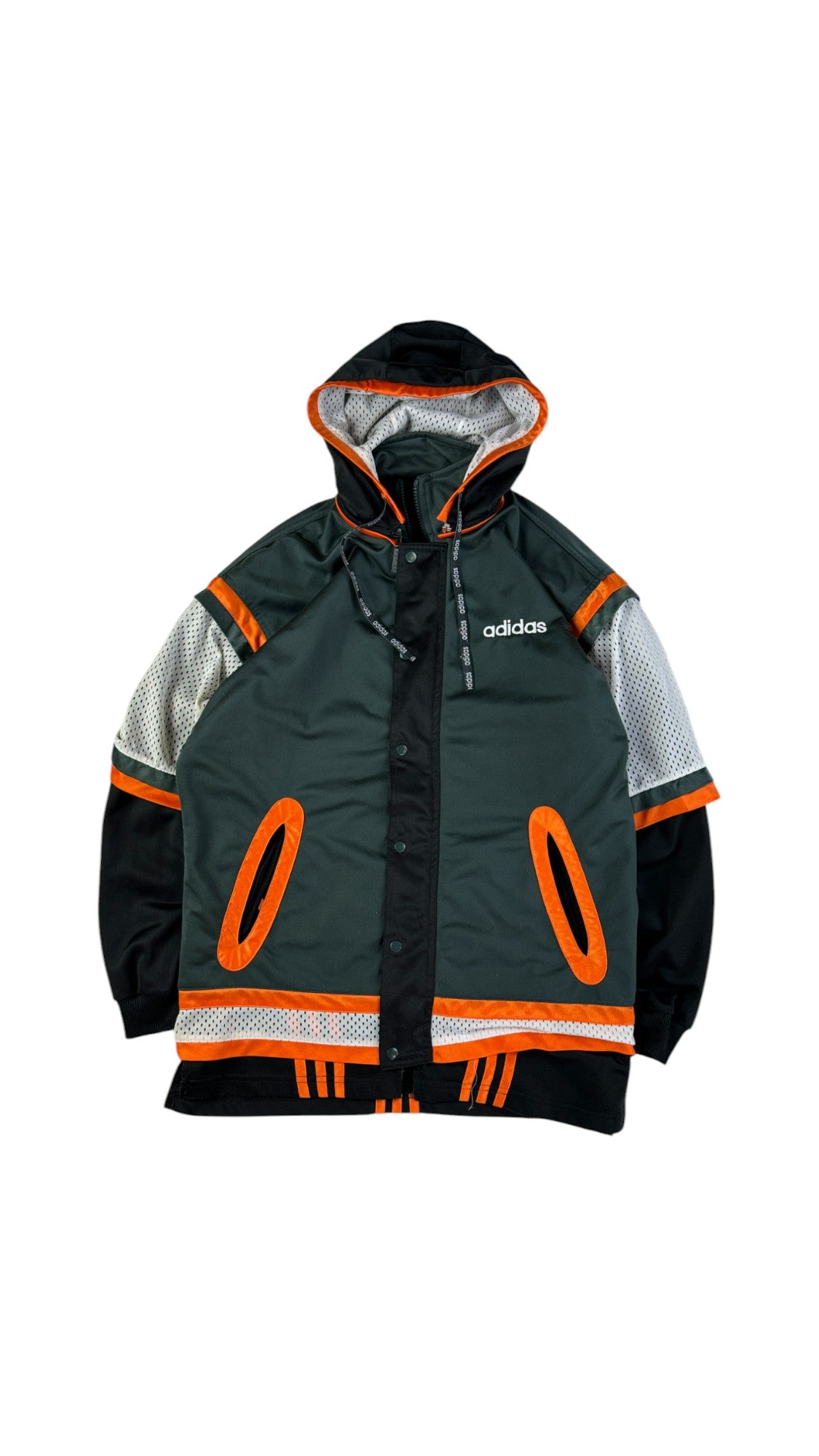 Vintage Adidas Sportjacke 90s Basketball Mesh Multicolor Kids D176 S-M