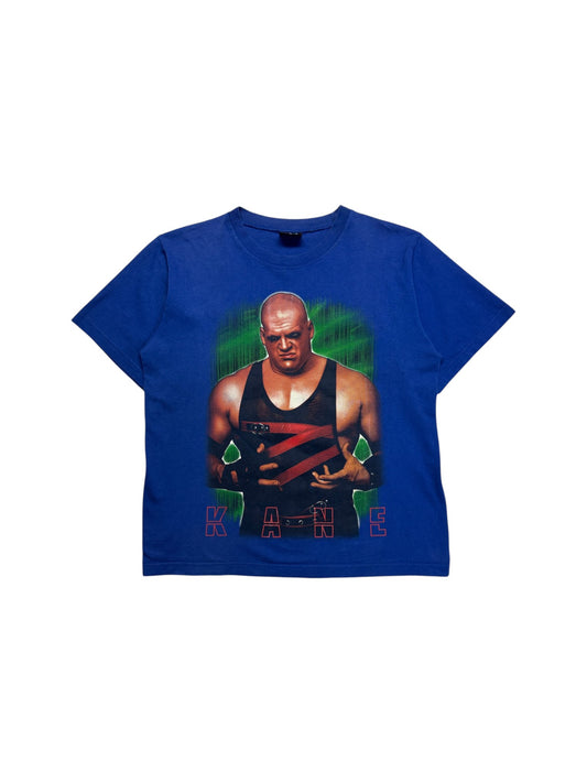 90s WWE Bootleg Shirt Hot-Ice Kane Big Red Machine Blau