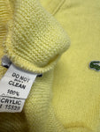 70s Lacoste By Izod Strickpullover V-Ausschnitt "Spool Tag" Made In USA Gelb XL