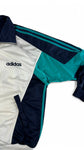 Vintage Adidas Sportjacke 90s Training Weiß Dunkelblau D5 M