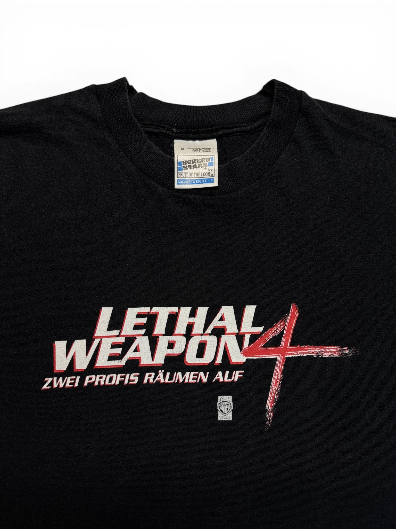 1998 Screen Stars Shirt Lethal Weapon 4 - Zwei Profis räumen auf Schwarz