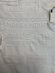80s Hugo Boss Strickpullover 3D Knit "Money Money Rockefeller" Weiß 54 XL-XXL