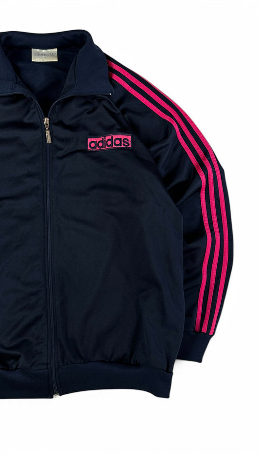 Vintage Adidas Sportjacke Early 90s Firebird Dunkelblau Rosa F180 M-L