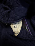 90s Carlo Colucci Strickpullover "Bären Ski"-Motiv Mit Schurwolle Made In Germany Dunkelblau M-L