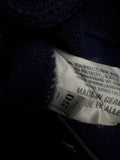 90s Carlo Colucci Strickpullover "Bären Ski"-Motiv Mit Schurwolle Made In Germany Dunkelblau M-L