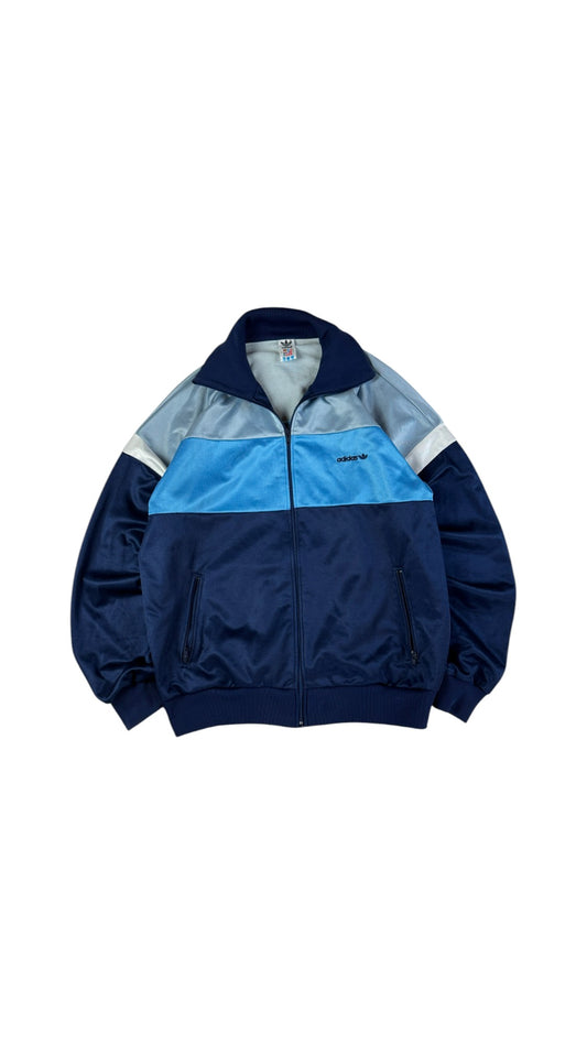 Vintage Adidas Sportjacke 80s Made In Ungarn Blau Grau D56 XL-XXL