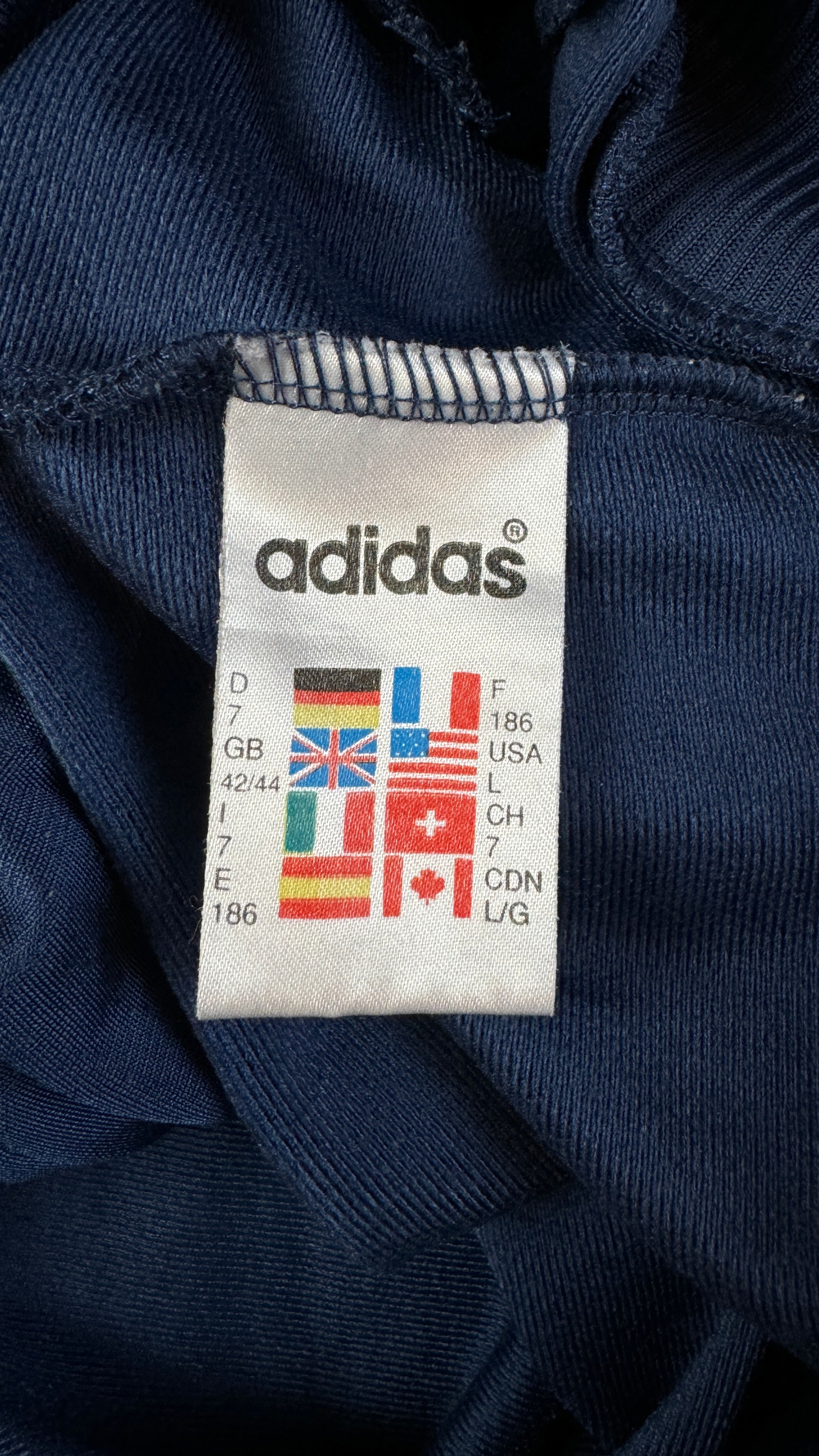 Vintage Adidas Sportjacke 90s Big Trefoil Navy Grün D7 L-XL