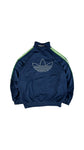 Vintage Adidas Sportjacke 90s Big Trefoil Navy Grün D7 L-XL