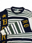 80s Björn Borg Strickpullover Gestreift Made In Hong Kong Weiß Grün M-L