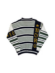 80s Björn Borg Strickpullover Gestreift Made In Hong Kong Weiß Grün M-L