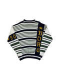 80s Björn Borg Strickpullover Gestreift Made In Hong Kong Weiß Grün M-L