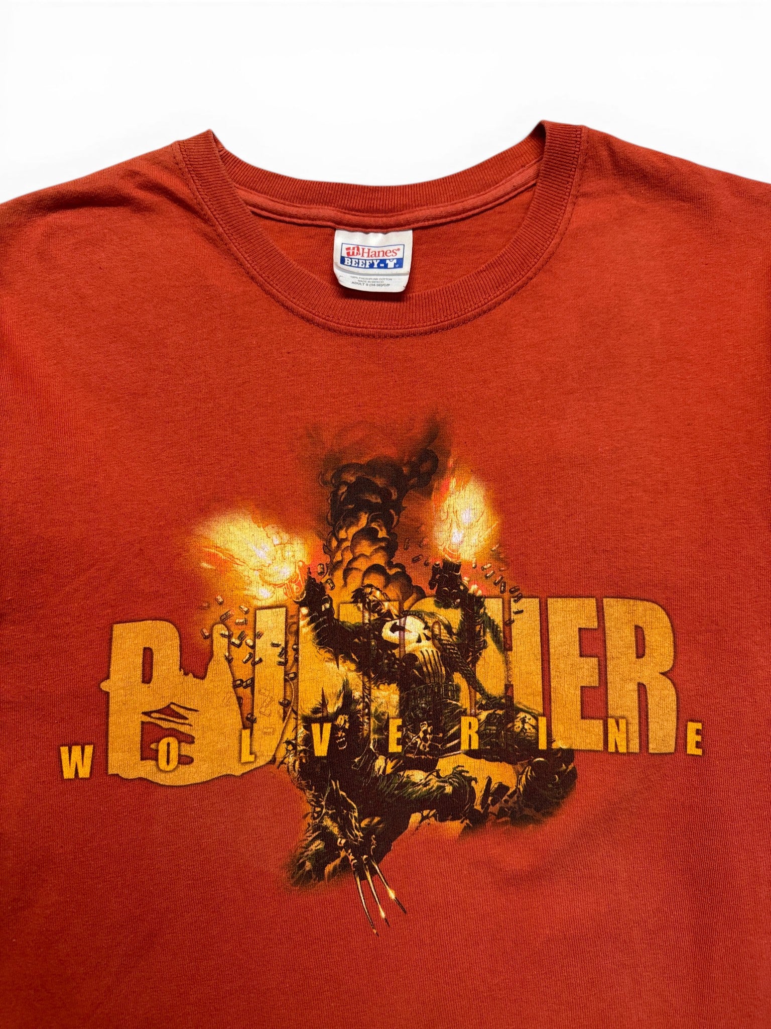 00s Marvel Shirt Punisher & Wolverine Graphitti Orange/Rot