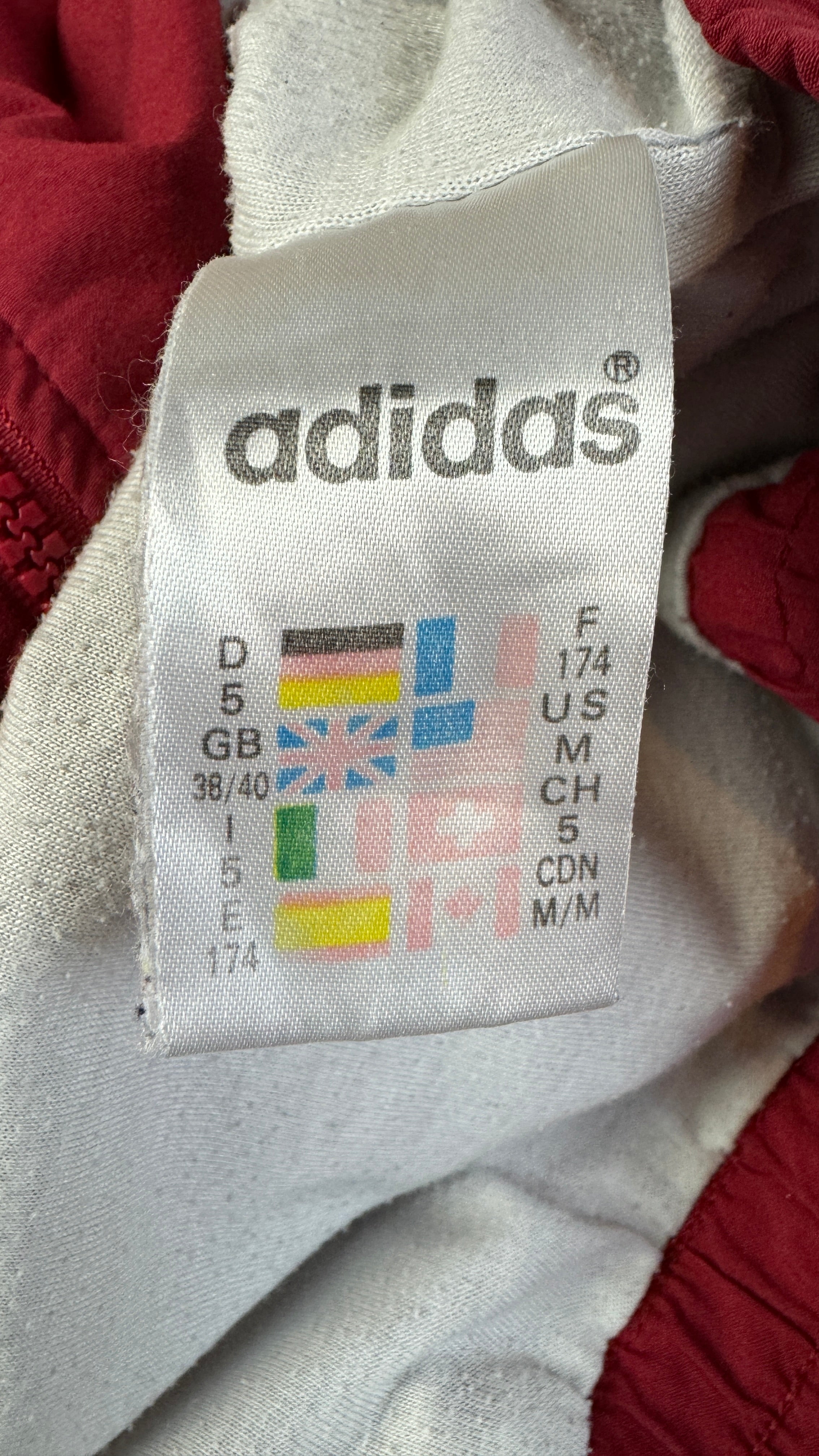 Vintage Adidas Sportjacke 90s Basic Rot D5 M