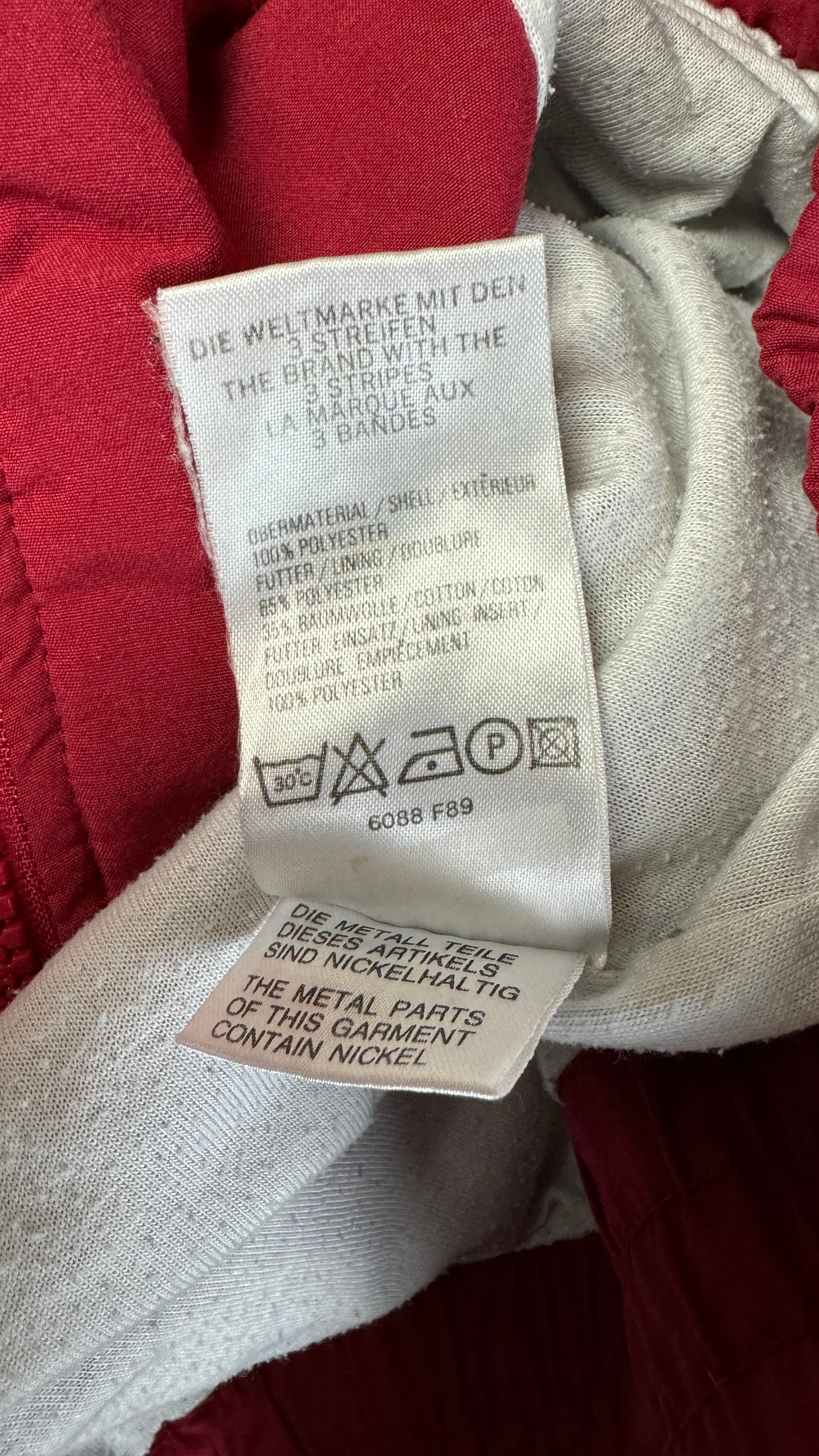 Vintage Adidas Sportjacke 90s Basic Rot D5 M
