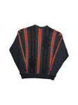 90s Carlo Colucci Strickpullover 3D Knit Merinowolle Made For Japan Rot Schwarz M-L