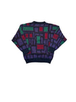 80s Hugo Boss Strickpullover Mit Schurwolle Und Seide Made In Italy Lila Grün M-L