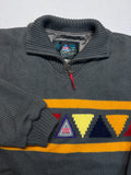 90s SOS Sportswear Of Sweden Troyer "Sample not for sale" Mit Wolle Salmi Zip Grau Bunt L
