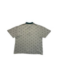 90s Lacoste Polo Shirt Monogram Allover Print Made In France Braun Grün (5) M