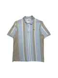 90s Lacoste Polo Shirt Gestreift Blau Beige (5) M
