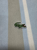 90s Lacoste Polo Shirt Gestreift Blau Beige (5) M