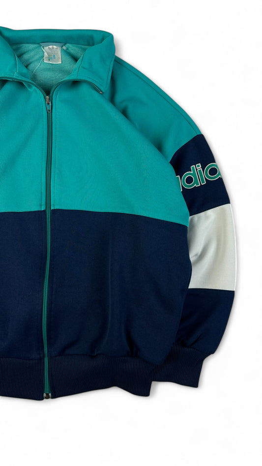 Vintage Adidas Sportjacke 80s Navy Türkis D4 S-M