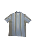 90s Lacoste Polo Shirt Gestreift Blau Beige (5) M