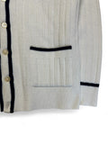 90s Lacoste Cardigan Preppy Made In France Weiß S-M