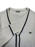 90s Lacoste Cardigan Preppy Made In France Weiß S-M