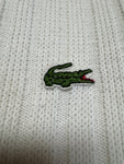 90s Lacoste Cardigan Preppy Made In France Weiß S-M