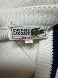 90s Lacoste Cardigan Preppy Made In France Weiß S-M