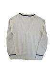 90s Lacoste Cardigan Preppy Made In France Weiß S-M