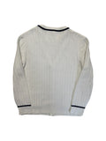 90s Lacoste Cardigan Preppy Made In France Weiß S-M