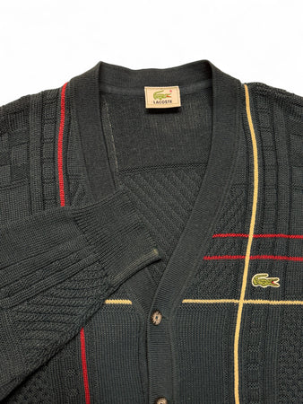 90s Lacoste Cardigan Mit Schurwolle Grün M-L